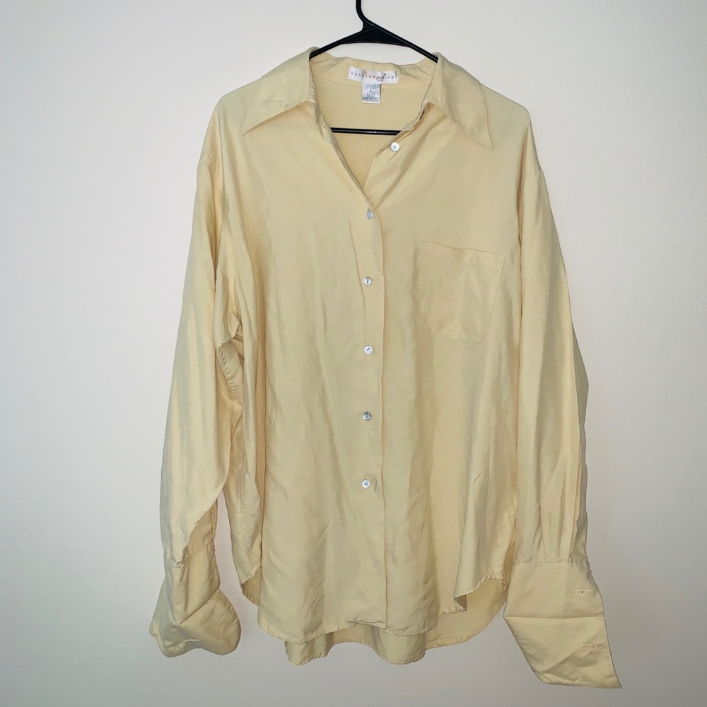 Express Silk Yellow Botton Up